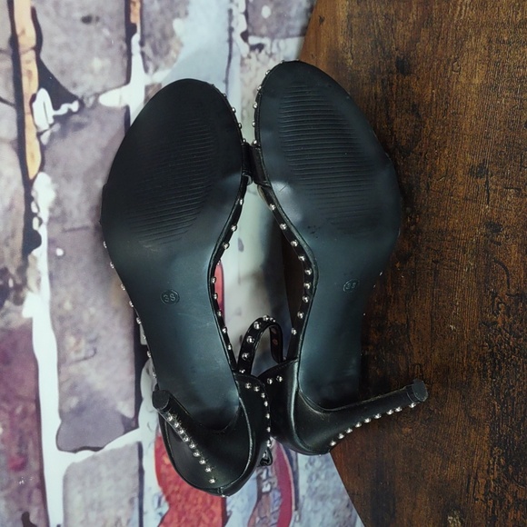 Lala Ikai Silver Studded Faux Leather Heels - Picture 8 of 10
